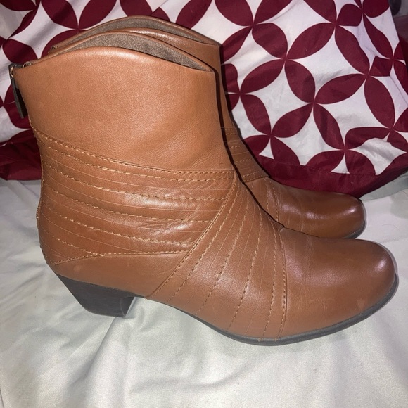Rockport Womens Brynn Rouched Brown Ankle Boots Size 8 - Picture 3 of 5